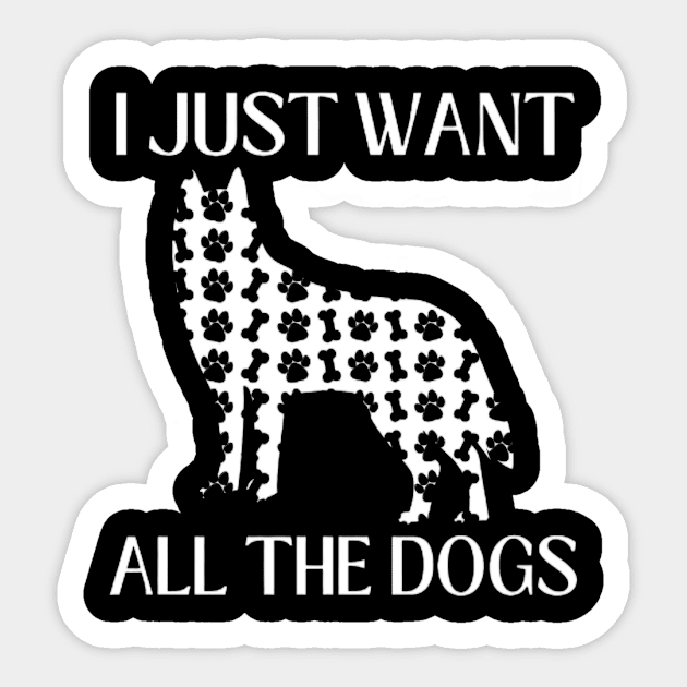 I Just Want All The Dogs Husky Lover Sticker by Sams Design Room